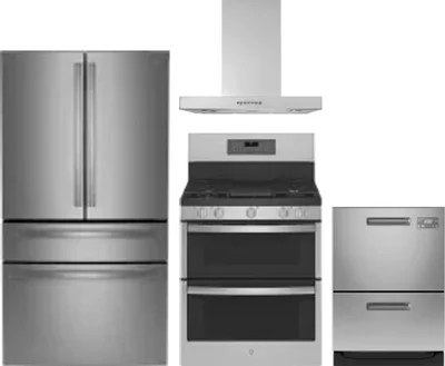 4 Piece Package Includes Refrigerator, Range, Hood And Dishwasher